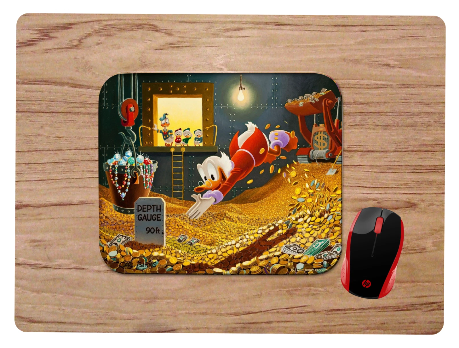 Scrooge McDuck Money Diving Mouse Pad Gaming Desk Mat