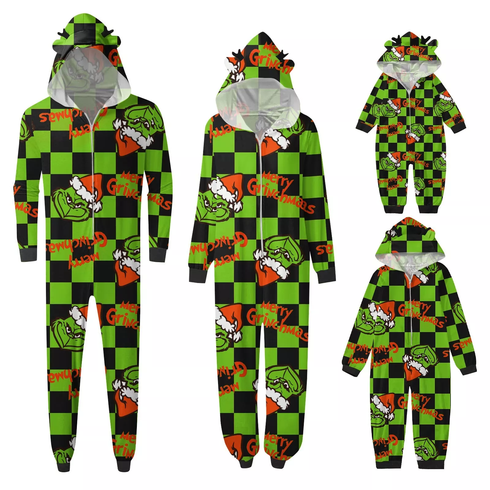 Funny Character Hooded Jumpsuit | Christmas Pajama Outfits | Family Matching Pajamas