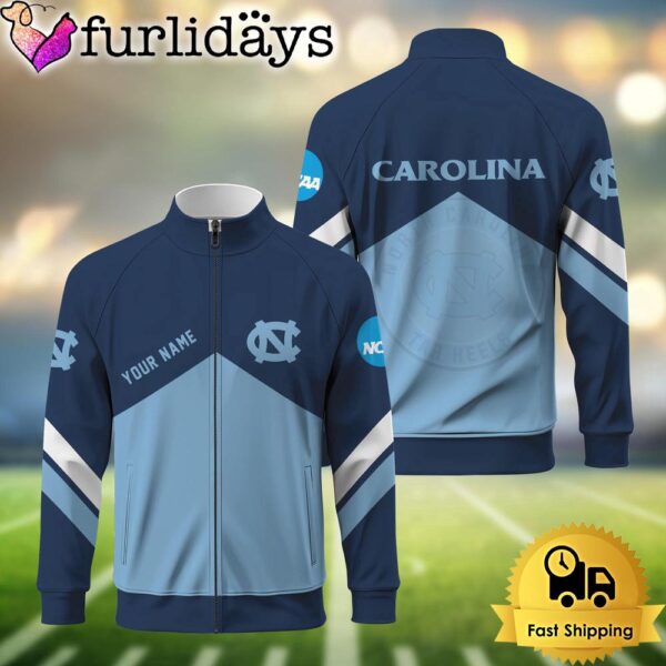 NCAA North Carolina Tar Heels Logo Custom Standing Neck Zipper Jacket