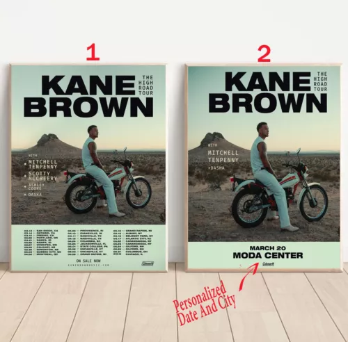 Custom Kane Brown The High Road 2025 Tour Poster
