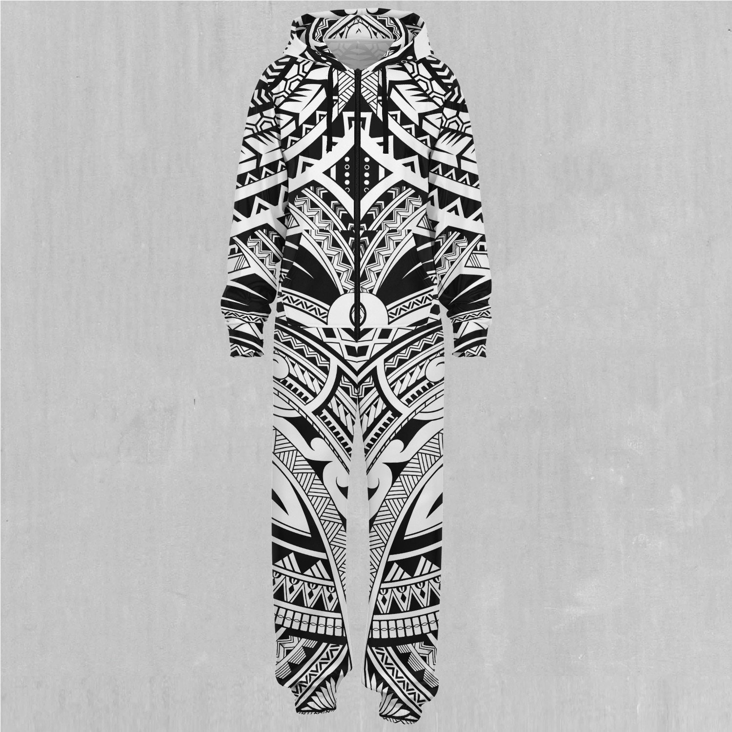 Ancient Tribe Nordic Ethnic Tribal Adult Zip Up Jumpsuit Pajamas