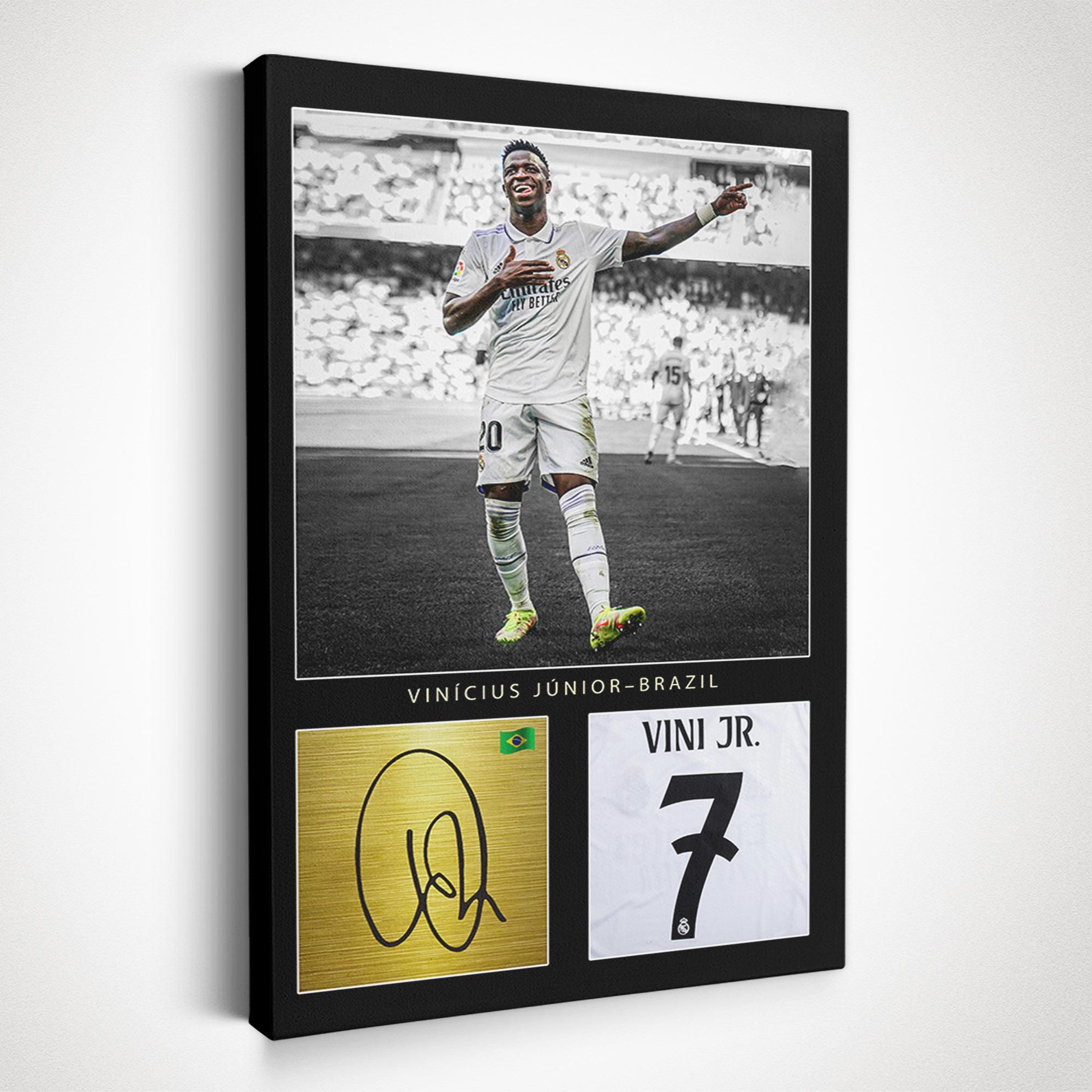 Vinicius Junior Canvas, Vini Jr Soccer Star Art, Sports Decor