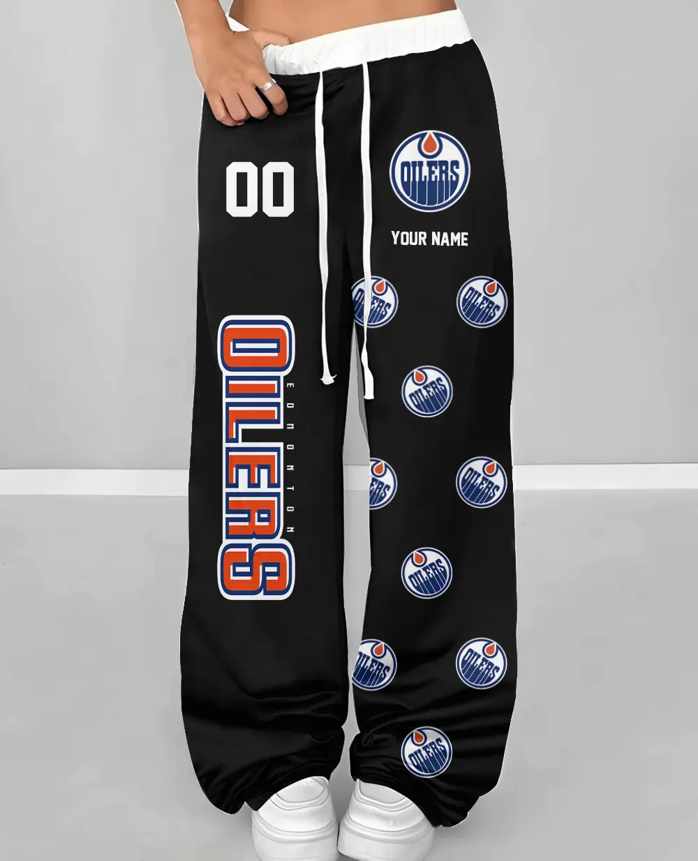 Edmonton Oilers NHL Personalized Wide Leg Lounge Pants