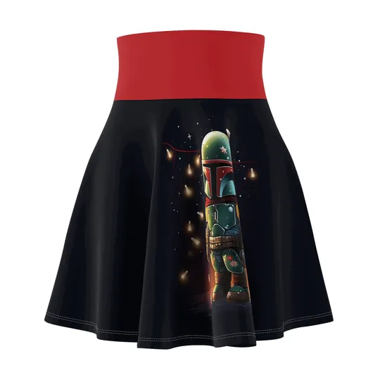 Boba Fett Christmas Kawaii Skater Skirt