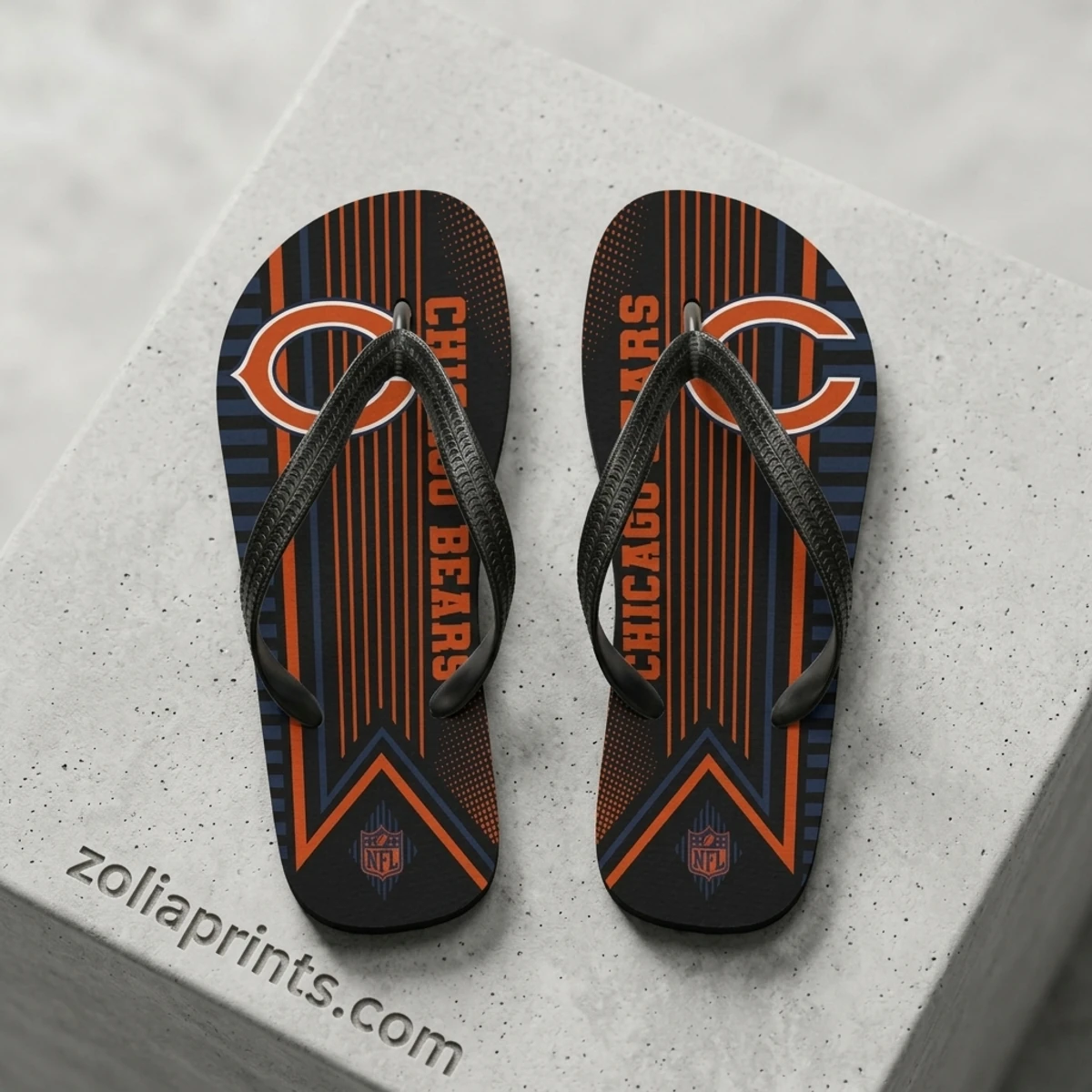 Chicago Bears Team Logo Summer Flip Flops
