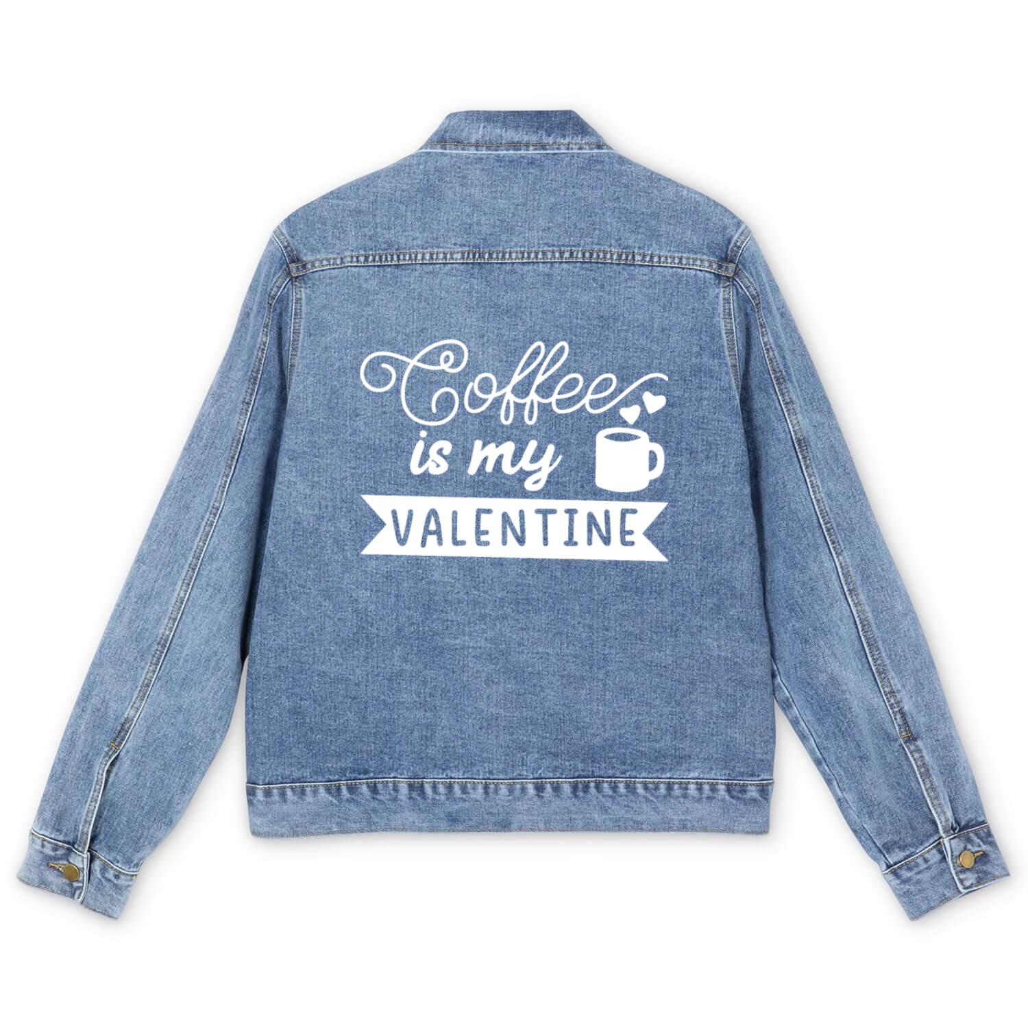 Coffee Is My Valentine Men's Denim Jackets