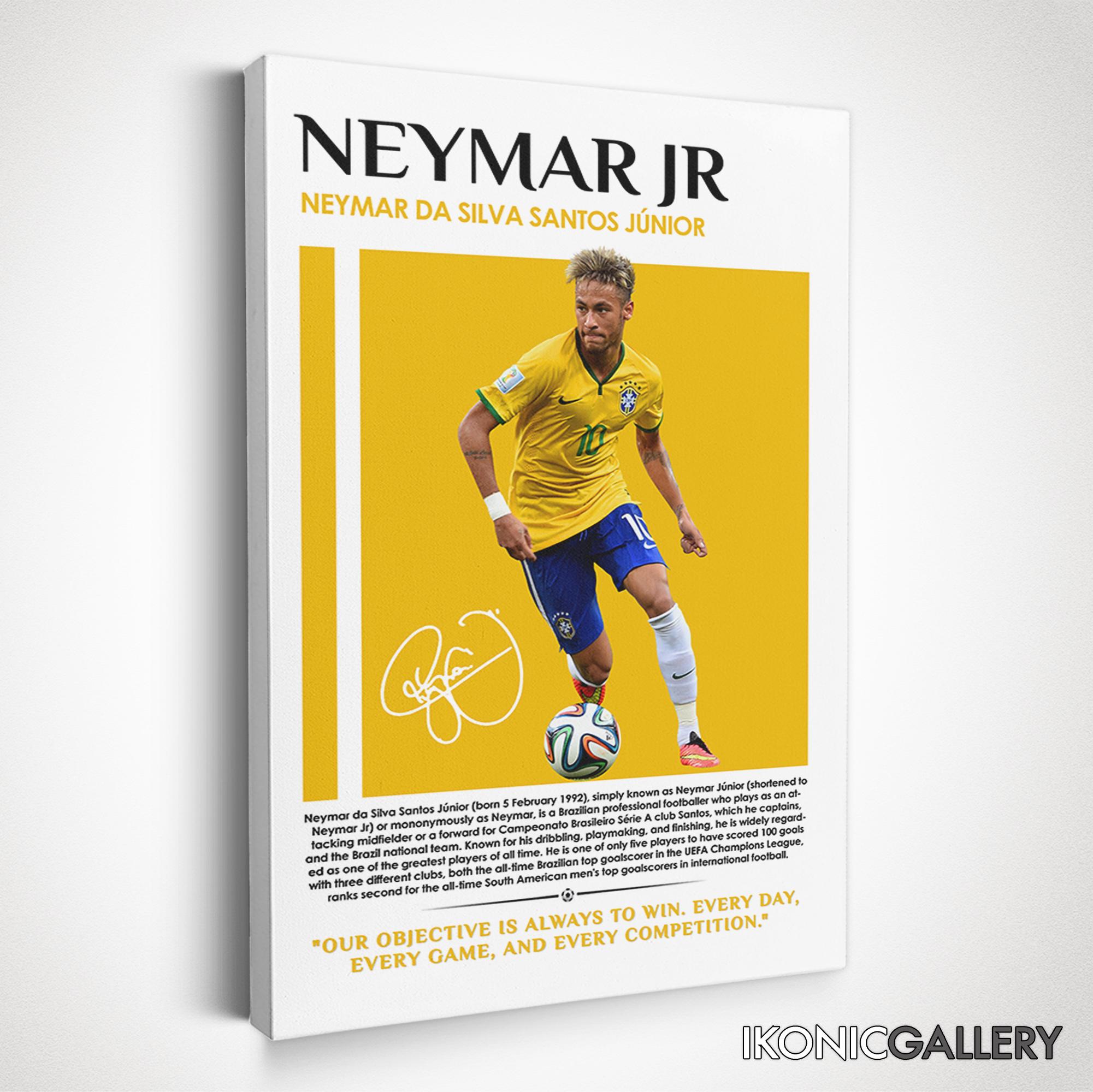 Neymar Jr Canvas Art, Barcelona Football Legend Poster, Soccer Wall Art