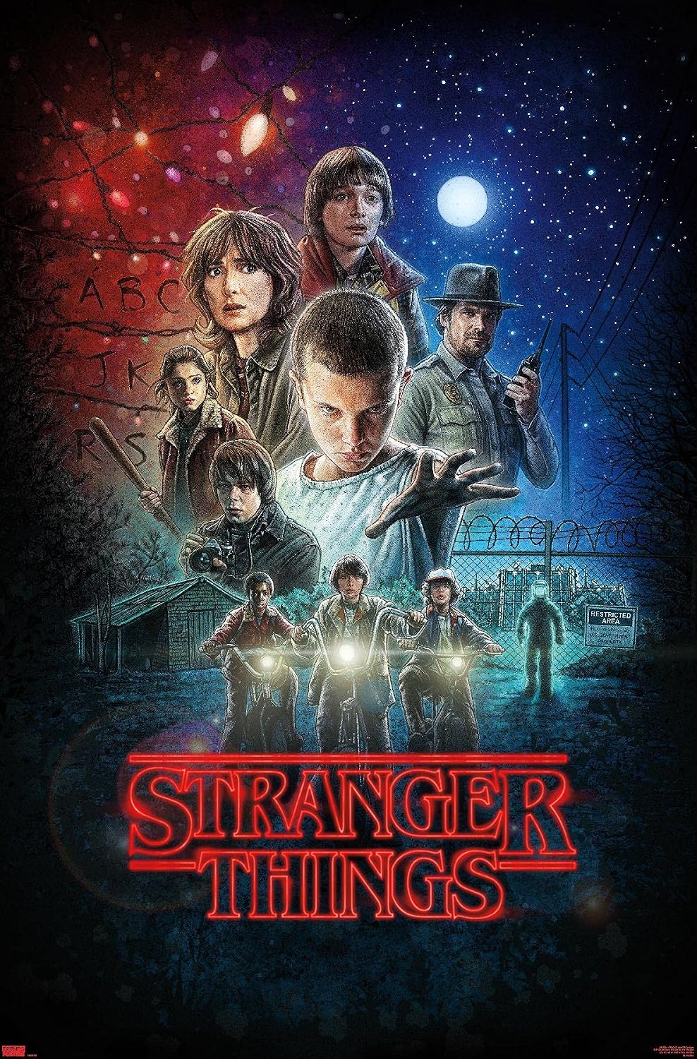 International Netflix Stranger Things Canvas Wall Poster Unframed