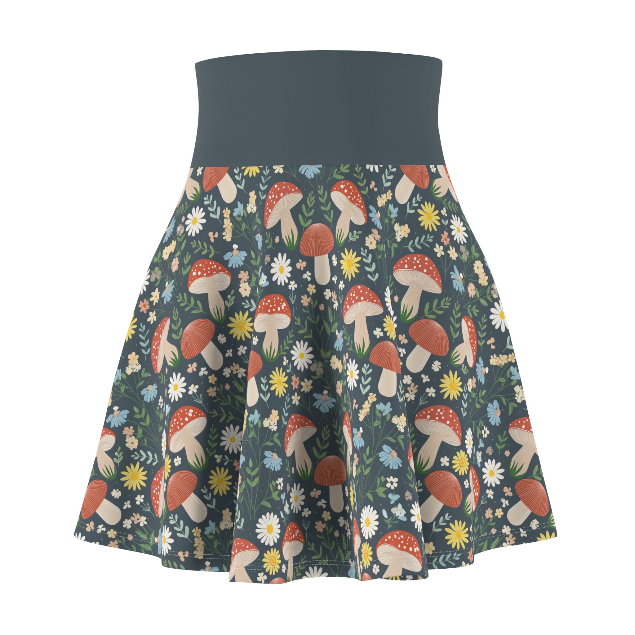 Mushroom Wildflower Women's Skater Skirt