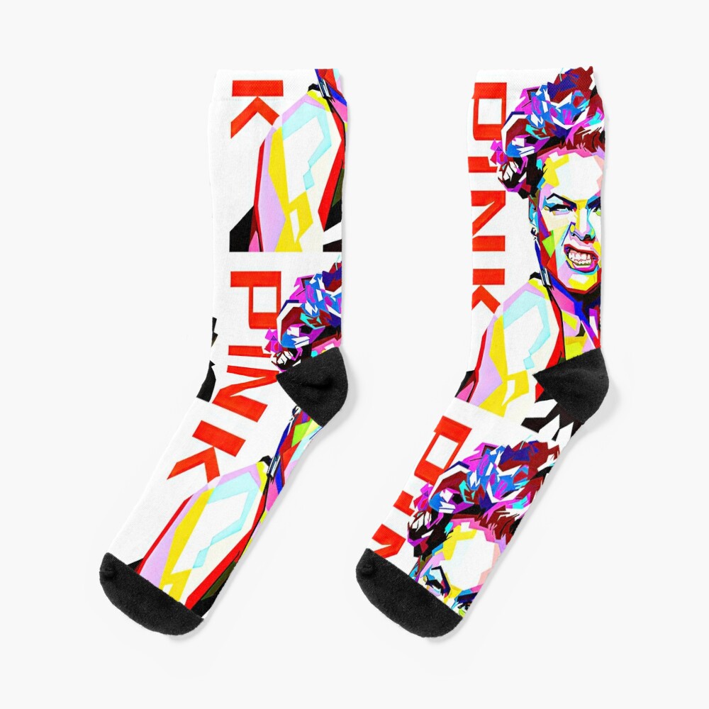 Pink Pop Art Cotton Socks