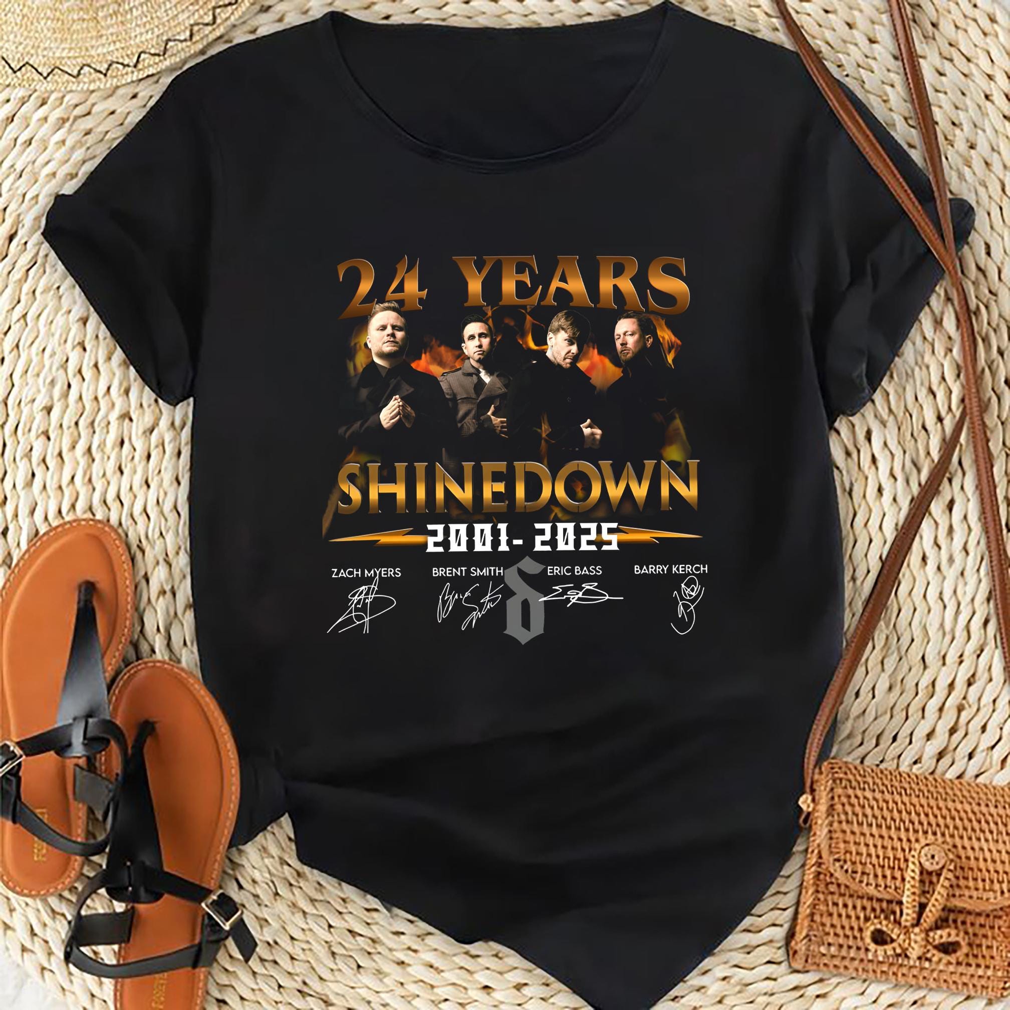 shine down Band 24 Years Anniversary Shirt, shine down Band Tour 2025 Shirt, shine down Fan Gift, shine down Band Merch, shine down Rock Band Tee