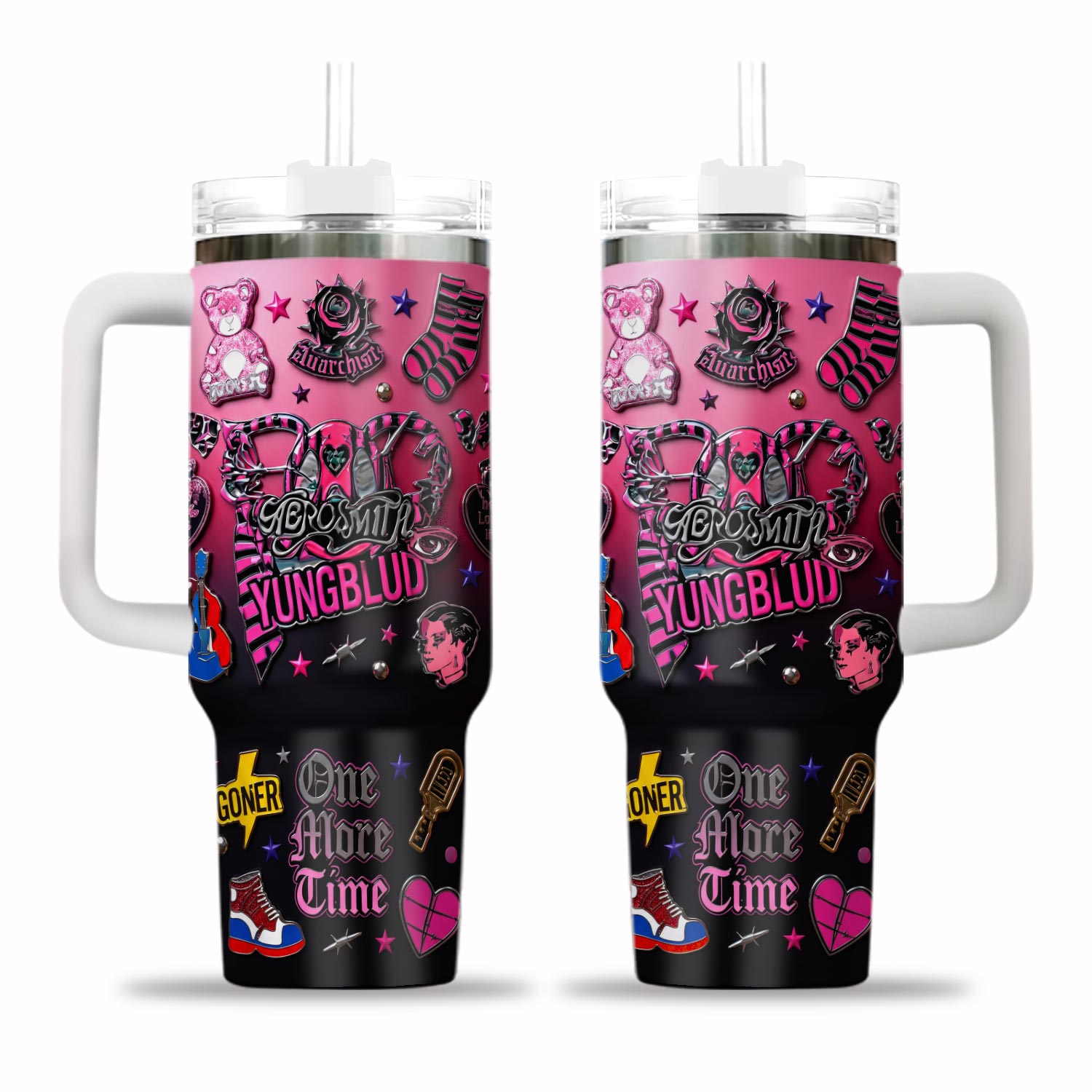 YUNGBLUD Insulated Stainless Steel Tumbler with Handle, Ideal Punk Rock Gift for Alternative Music Lovers