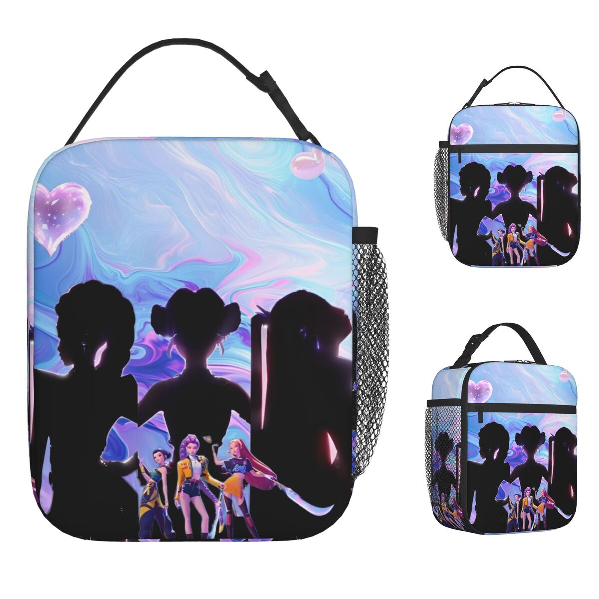 KPop Demon Hunters Lunch Bag Office Lunch Box For Girls Kawaii Print Thermal Lunch Bags Waterproof Portable Insulated Cooler Bag