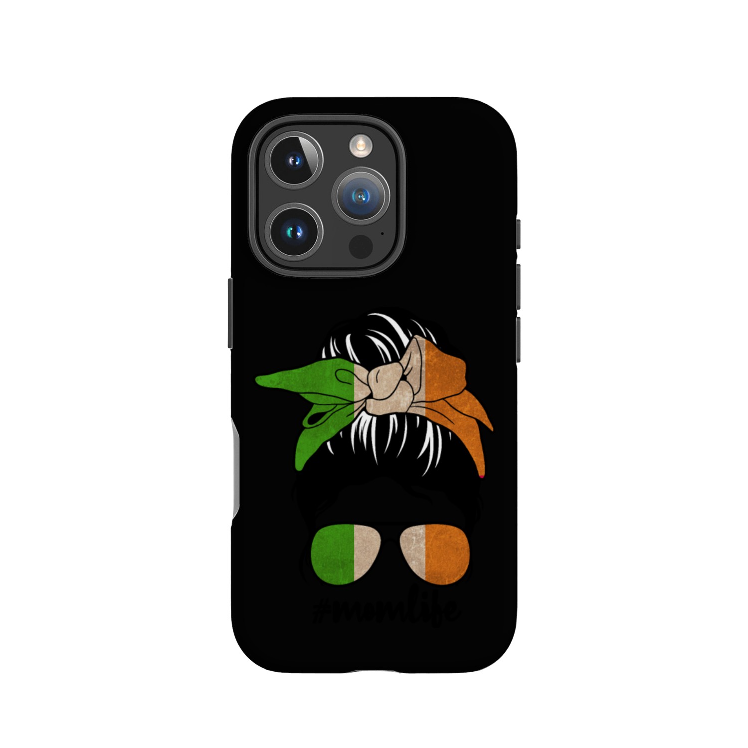 Irish Mom Life Messy Bun Patriotic Ireland Flag IPhone Cases
