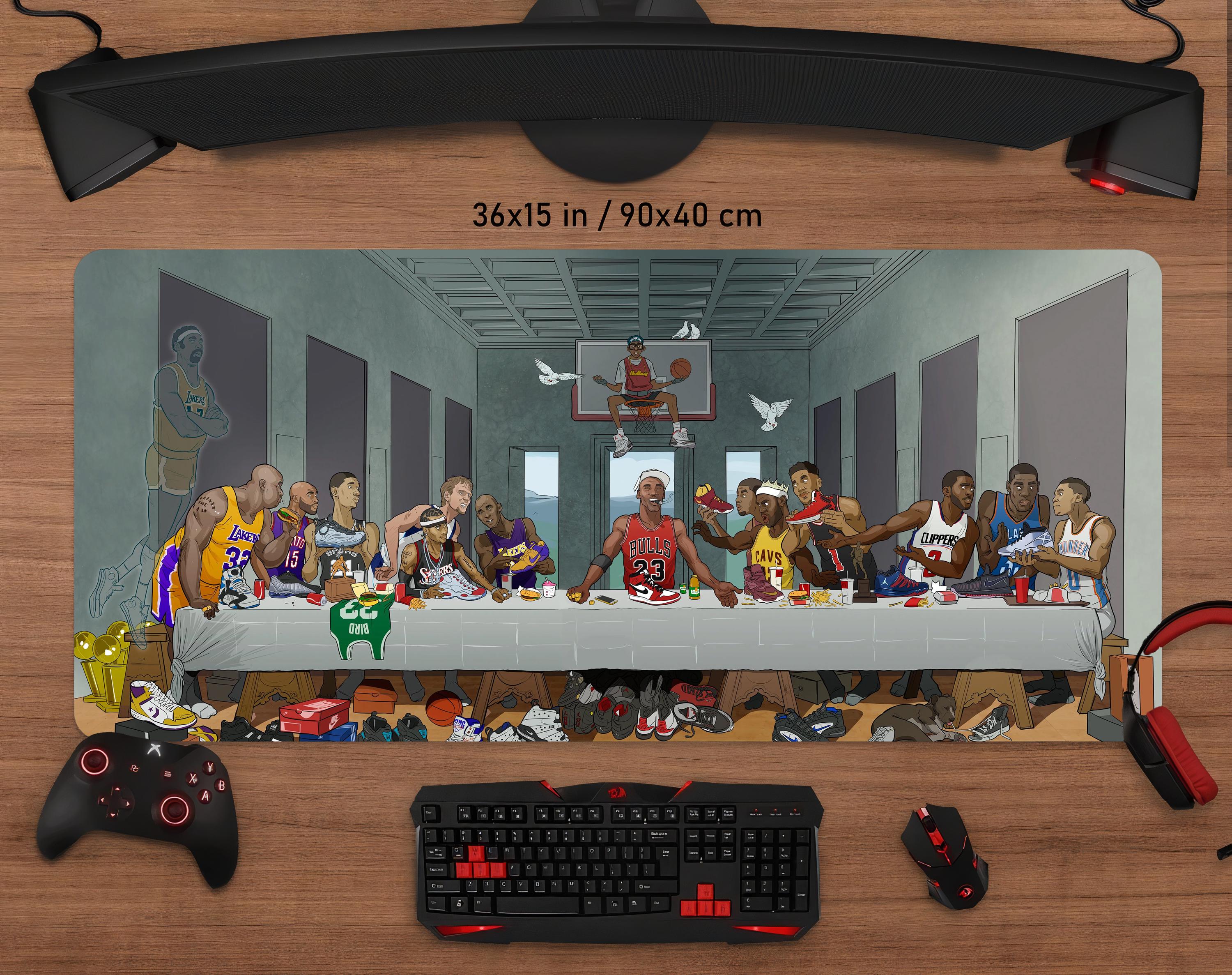 Basketball Legends Gaming Mouse Pad Last Supper Style Art