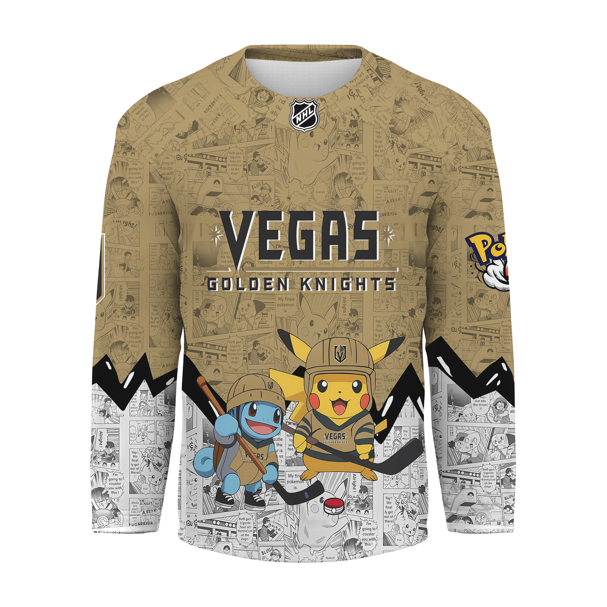 Personalized Vegas Golden Knights x Cartoon Hockey Shirt Men's Fan Gear Gift