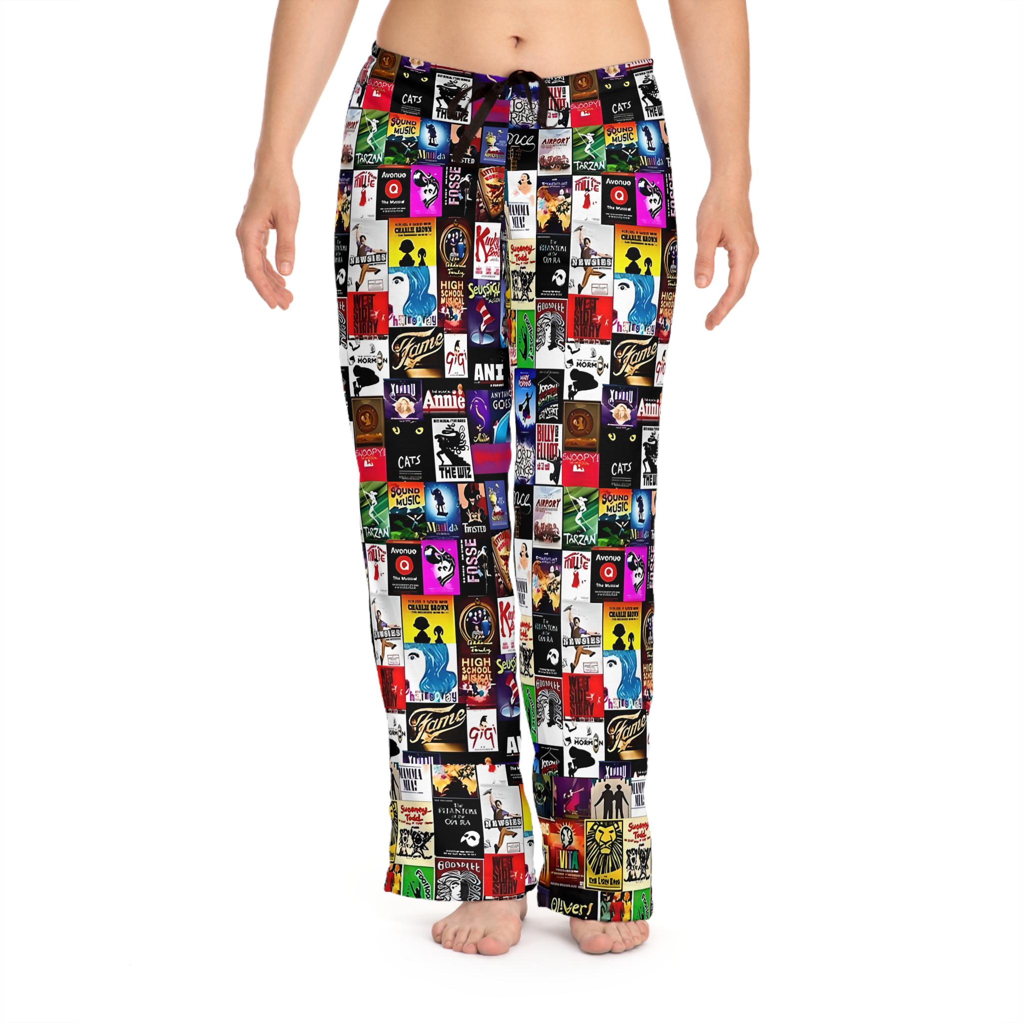 Broadway Musical Theater Women's Pajama Pants, Custom Name PJs, Sleepwear, Theatre Lover Gift, Comfy Lounge Pants
