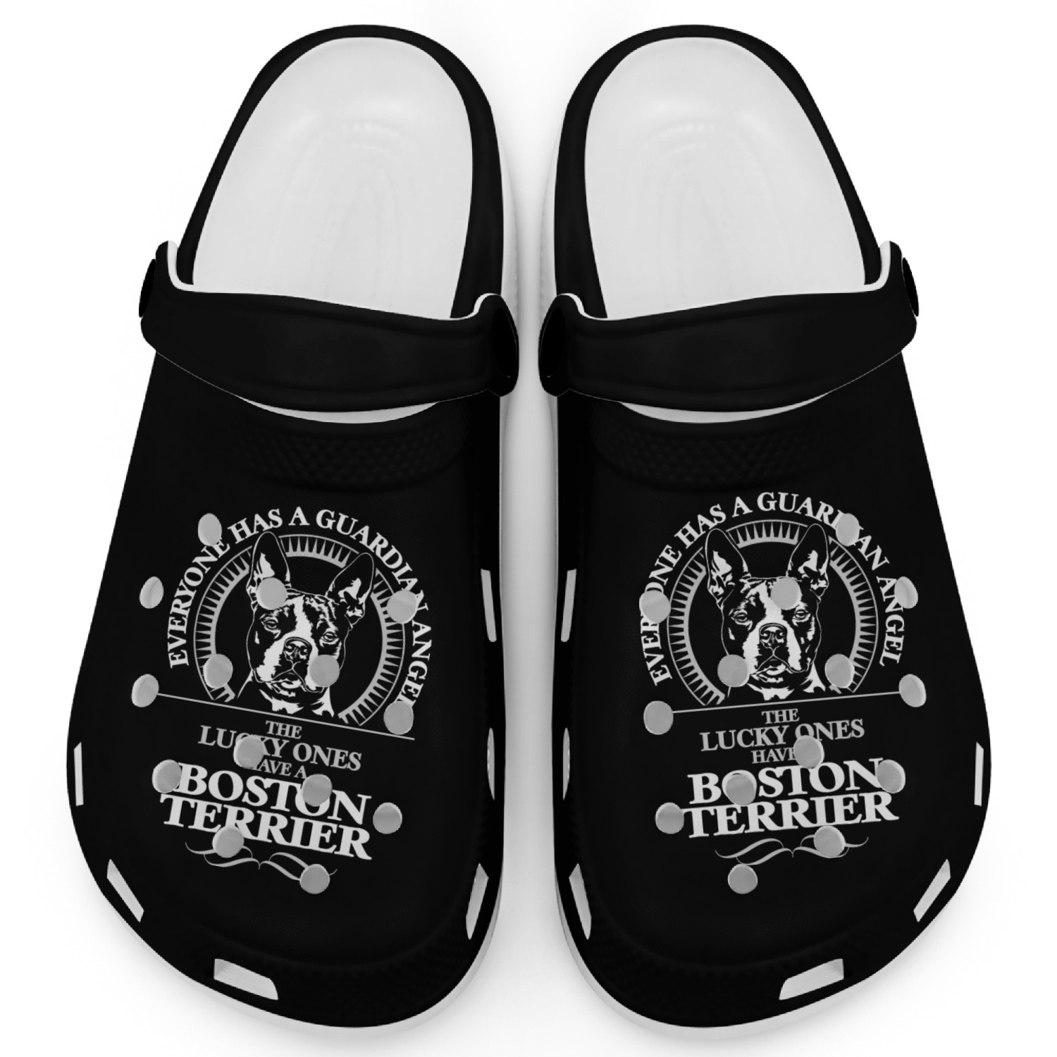 Boston Terrier Guardian Angel Dog quote Clogs