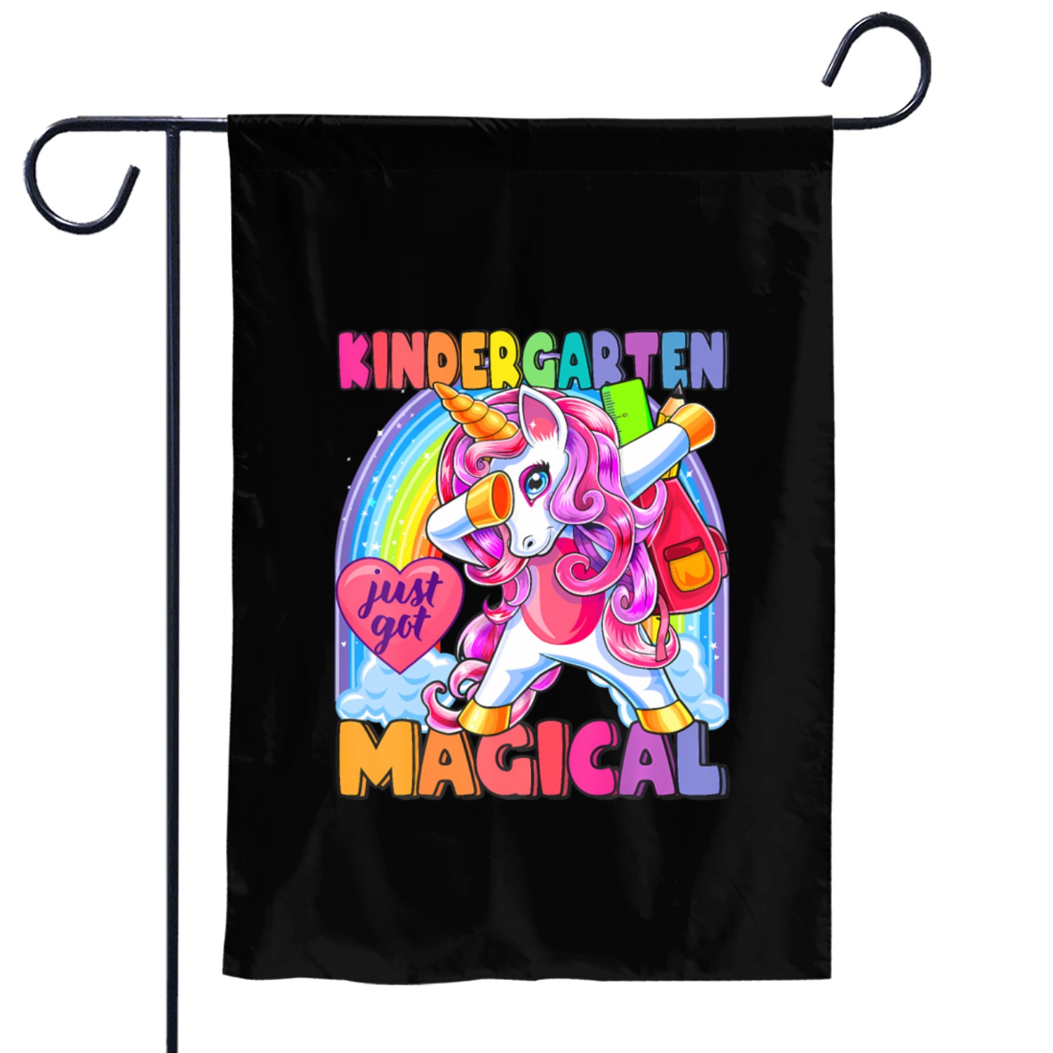 Kindergarten Magical Dabbing Unicorn Back to Schoo Garden Flags