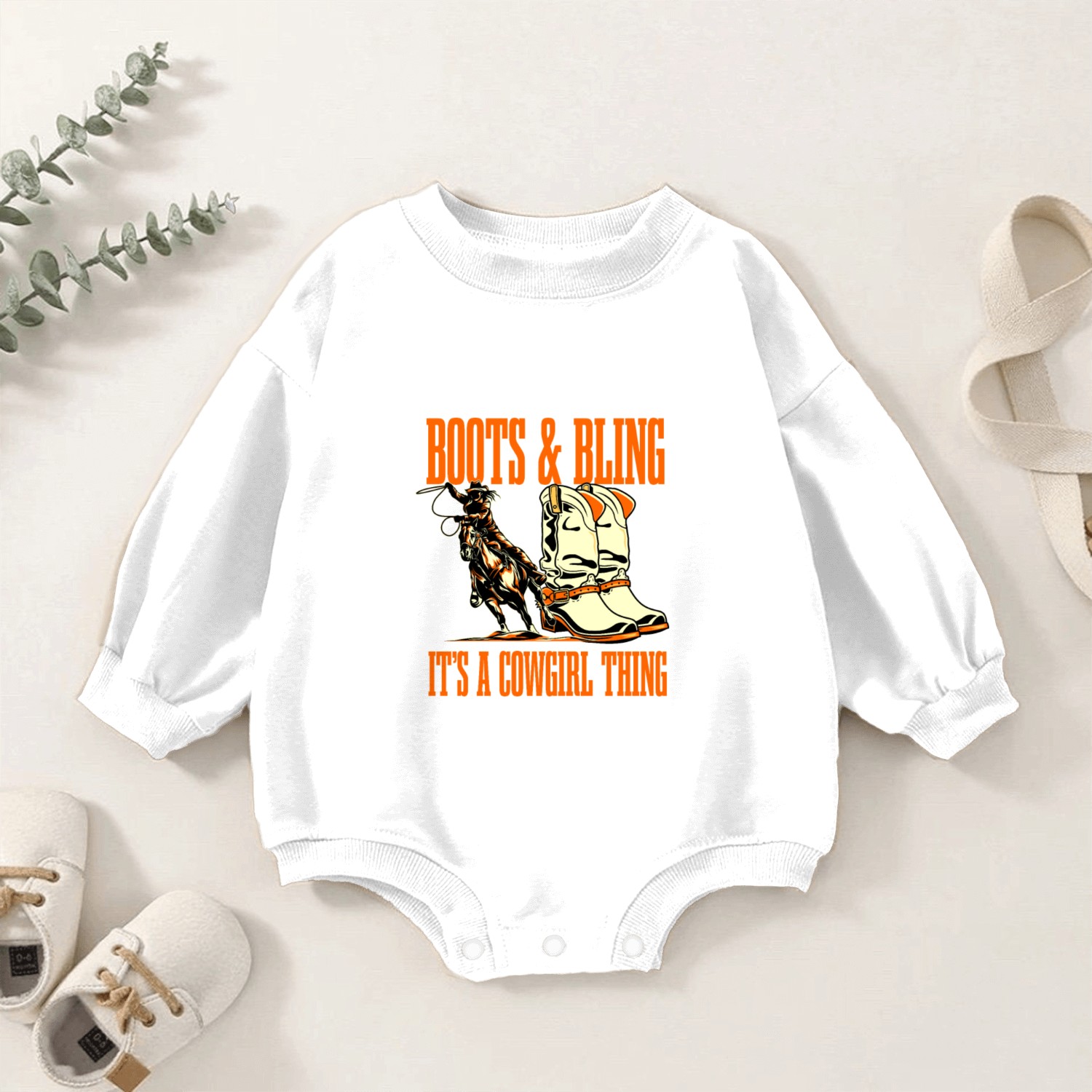 Rodeo Cowgirl Baby Romper Sweatshirts