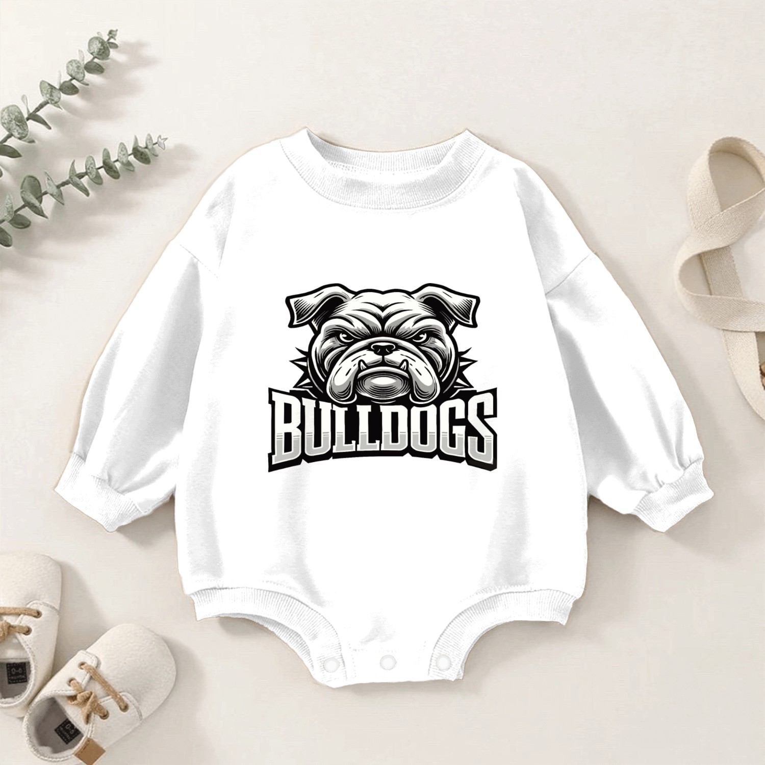 Bulldogs Mascot Back To School Team Spirit Baby Romper Sweatshirts