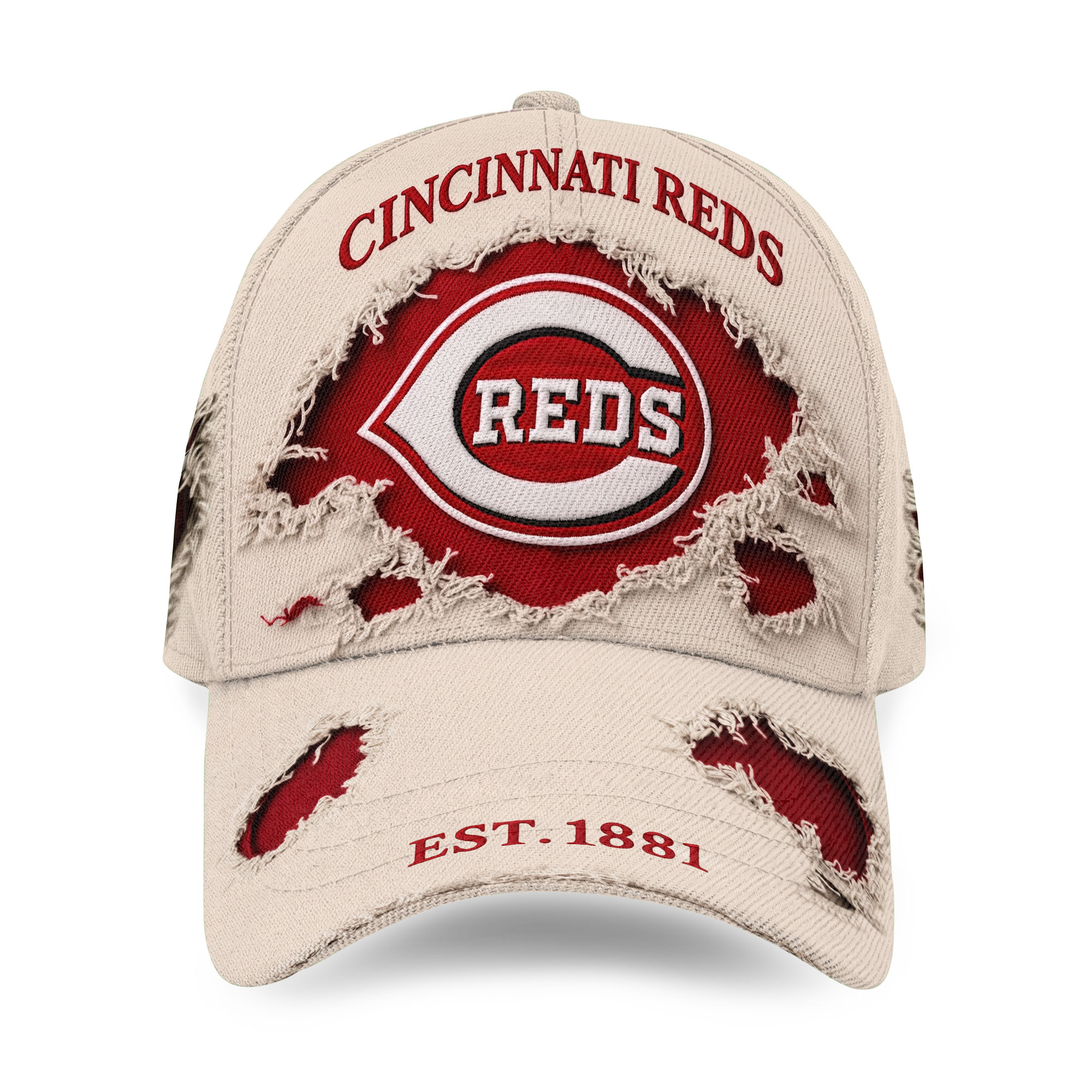Cincinnati Team Reds EST 1881 Baseball Cap AOP
