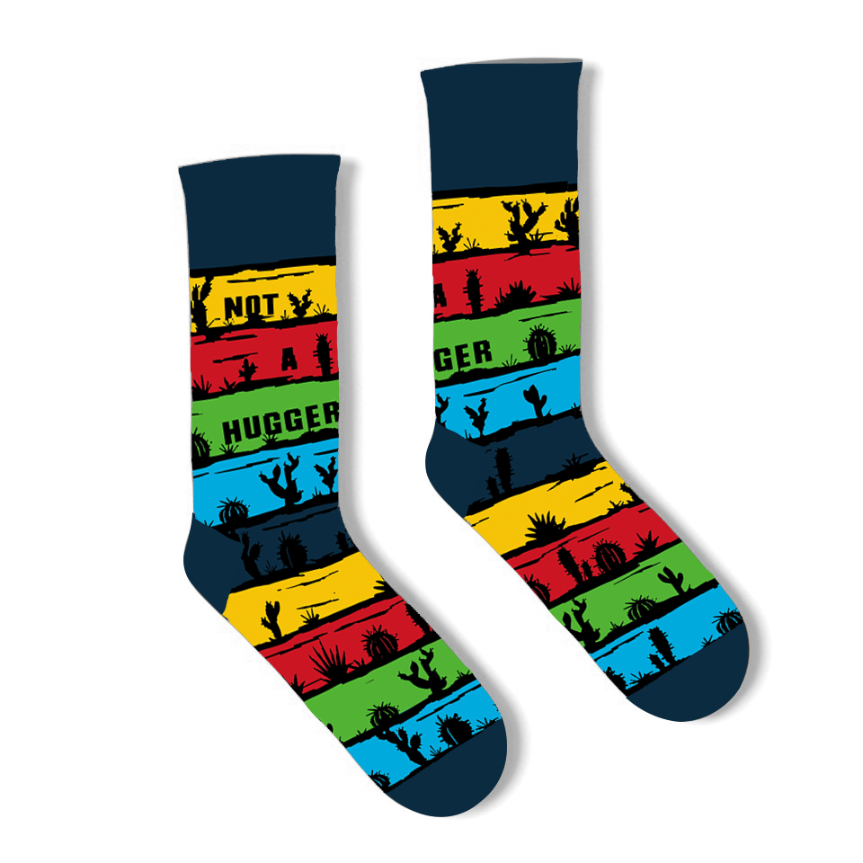 Not a Hugger Men's Novelty Crew Socks | Funny Phrases Socks for Men | Funny Gift for Him |