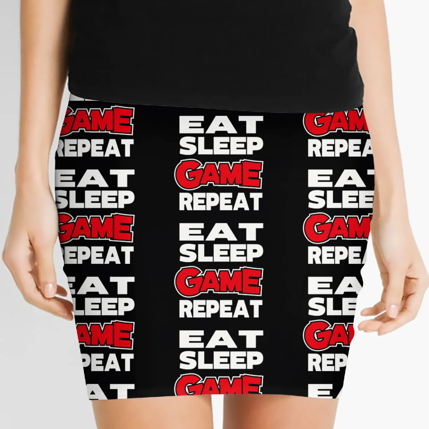 Eat Sleep Game Gamer Geek Video E Sports Gift Women's Mini Skirts
