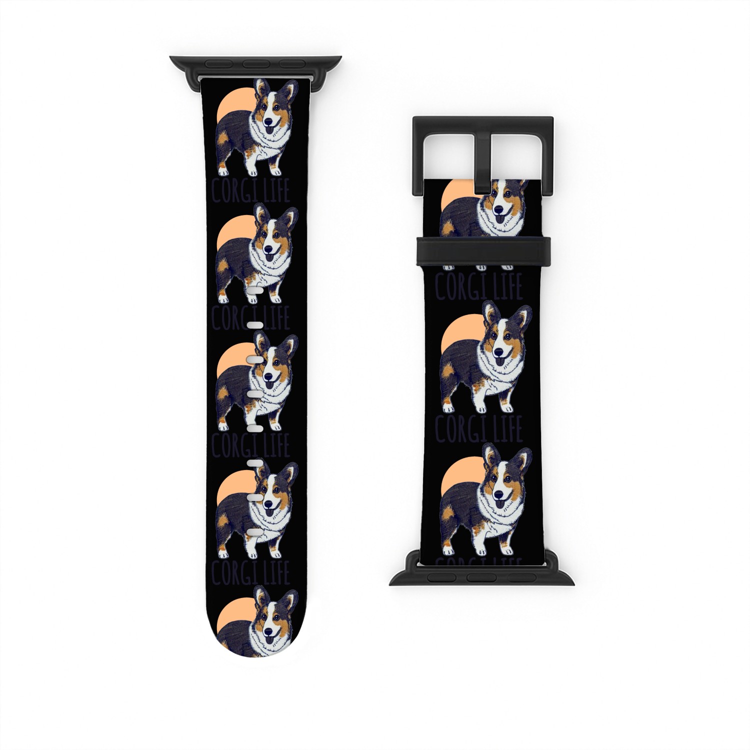 Corgi Life : Cute Corgi Dog Drawing Illustration Watch Bands For Apple Watch