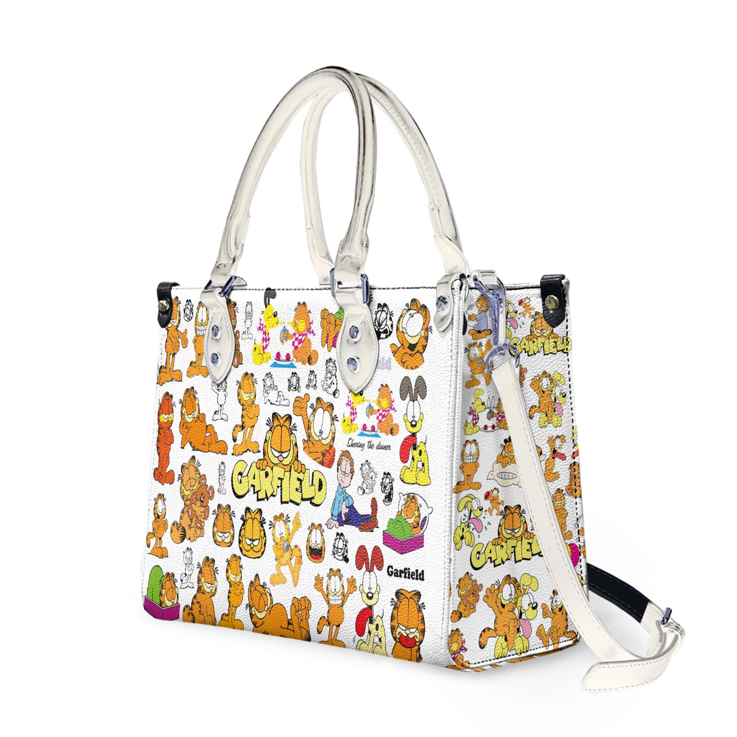 Vintage Garfield Cartoon Leather Handbag for Women