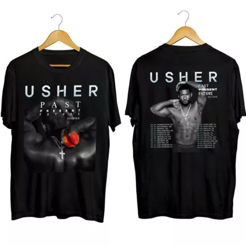 Usher Past Present Future Tour 2024 Double Sided Shirt