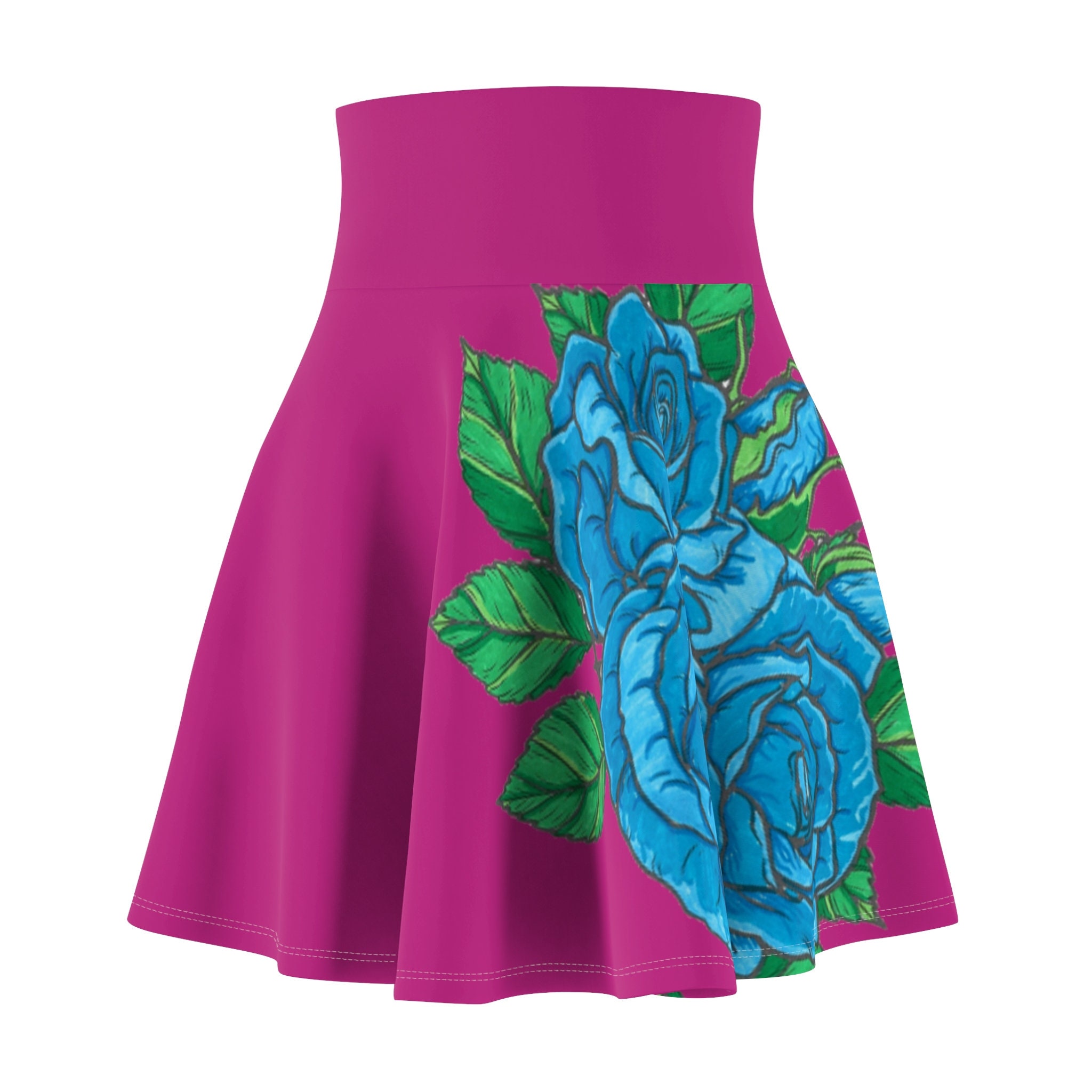 Blue Rose Women's Skater Skirt (AOP)