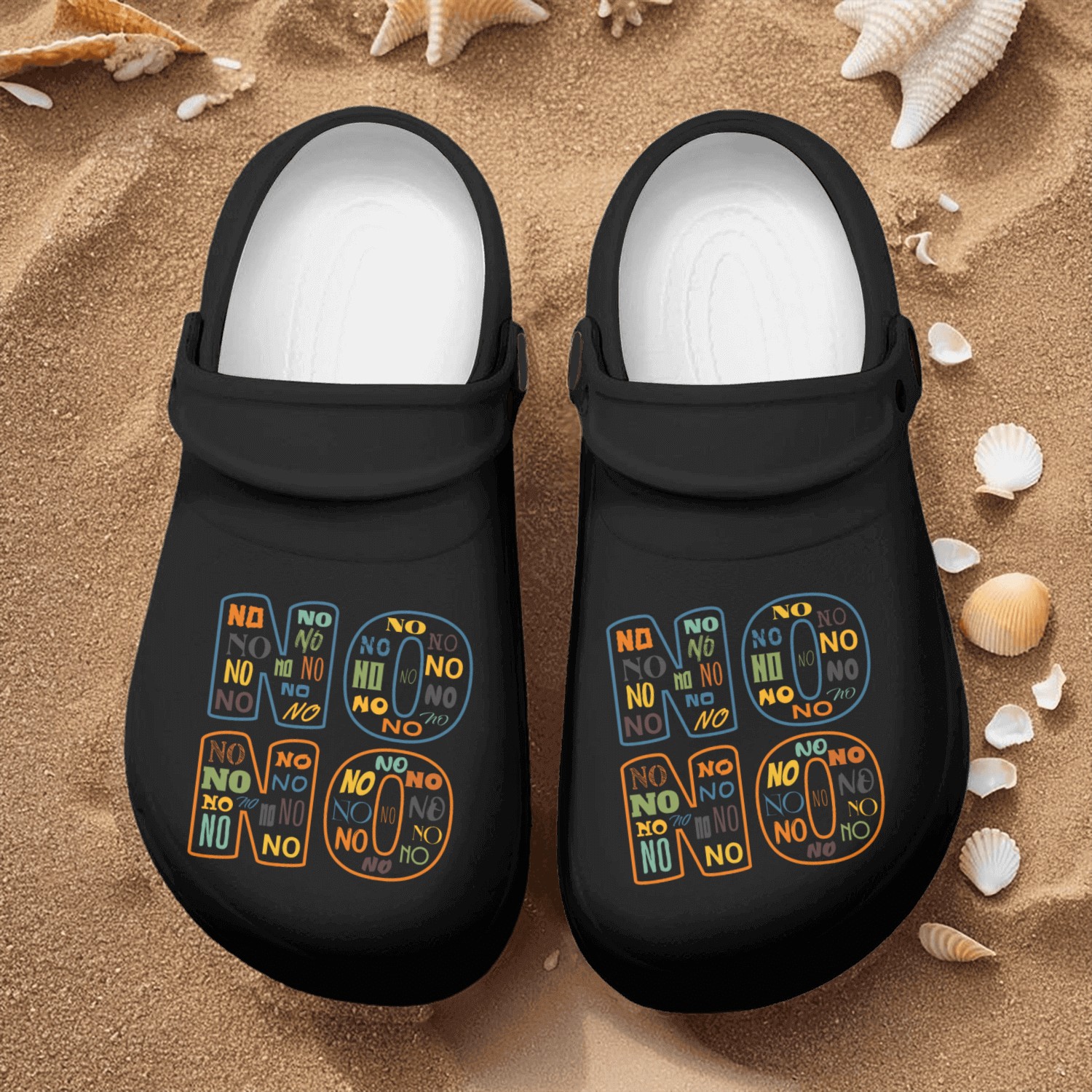 No No No No, Negative, Retro Colors Nurse Clogs