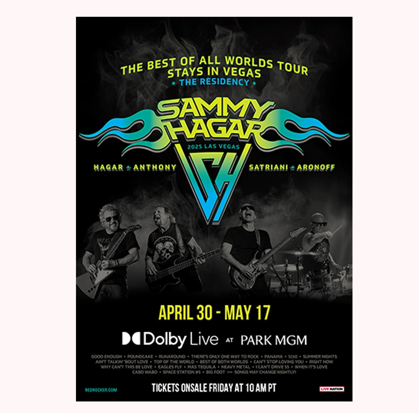 SAMMY HAGAR's 'Best Of All Worlds' Tour To Return As Las Vegas 2025 Poster