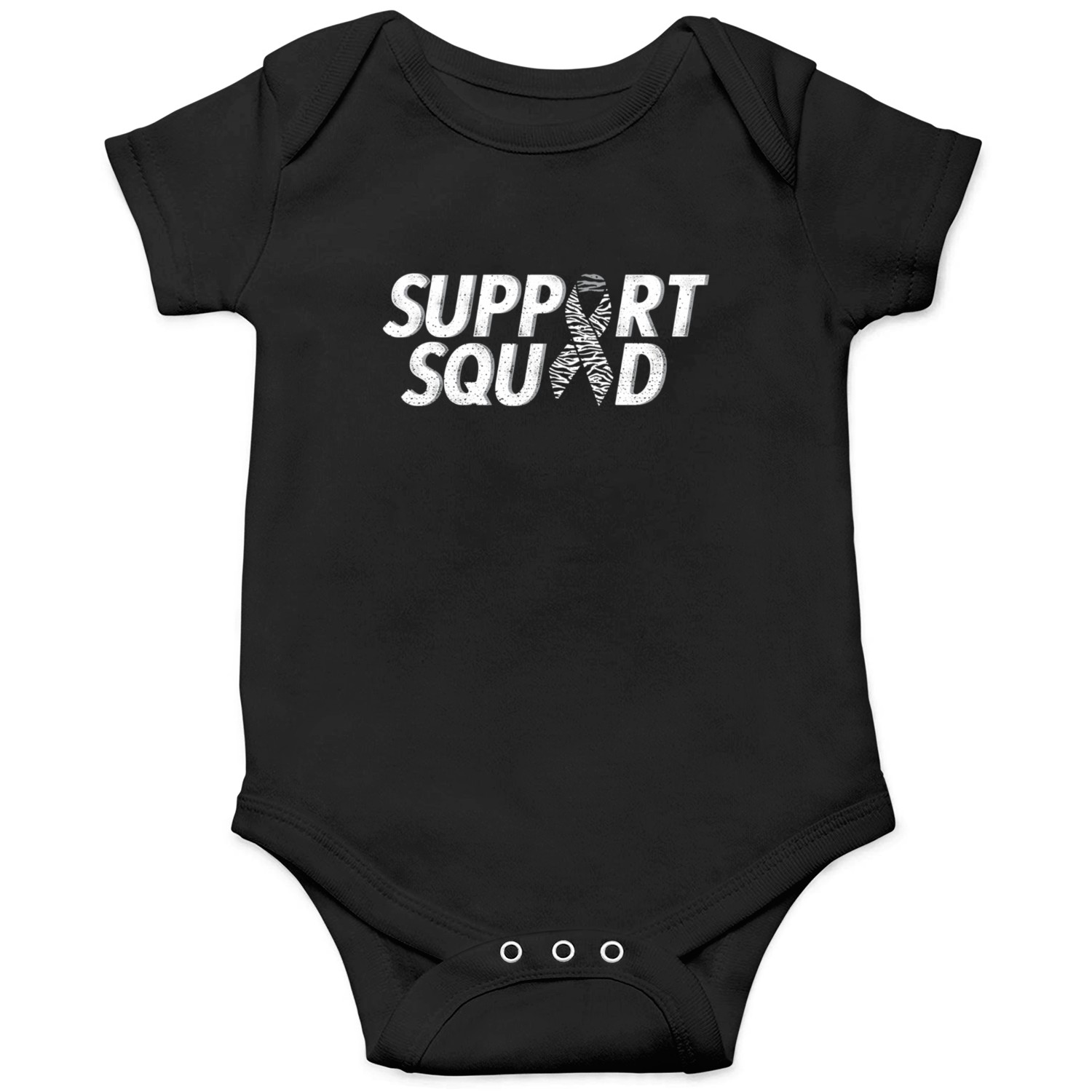 Support Squad Zebra Ribbon Carcinoid Cancer Awaren Onesies