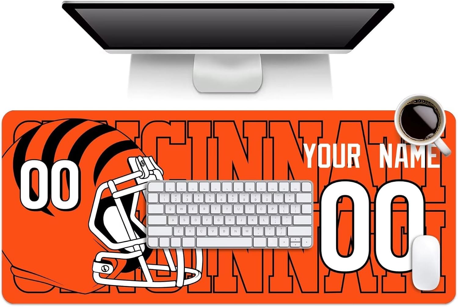 Custom Cincinnati Bengals Mouse Pad, Desk Pad for Men Women Youth Gifts
