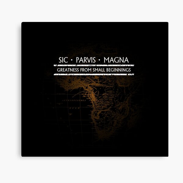 Uncharted - SIC PARVIS MAGNA (Black) Canvas