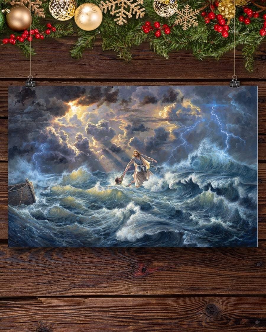HE WALKS ON WATER HORIZONTAL CANVAS