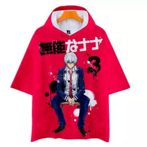 Anime T-Shirts Munou na nana Talentless Nana Short Sleeve Hooded Tee Tops