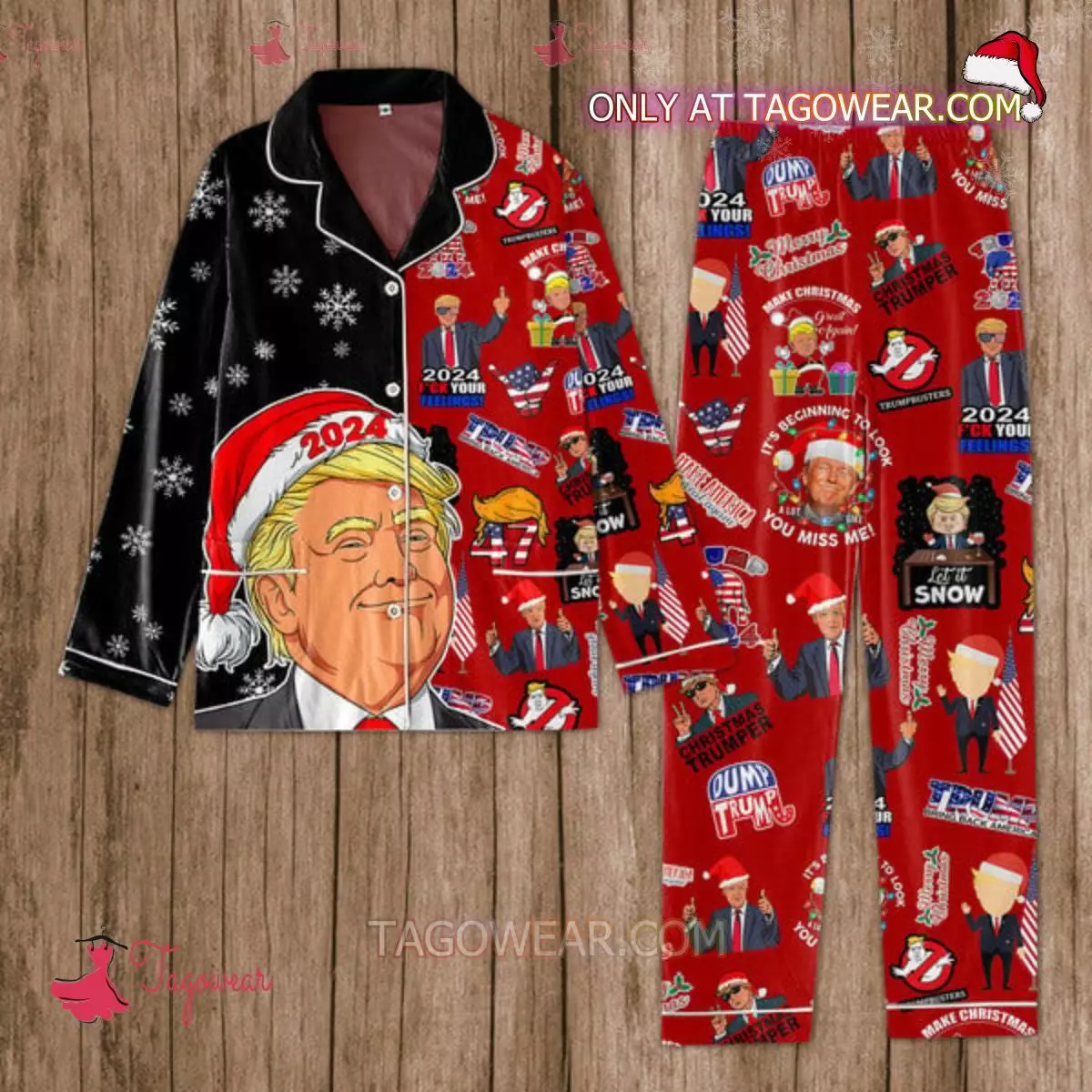 Donald Trump 2024 Christmas Trumper Men Women’s Pajamas Set