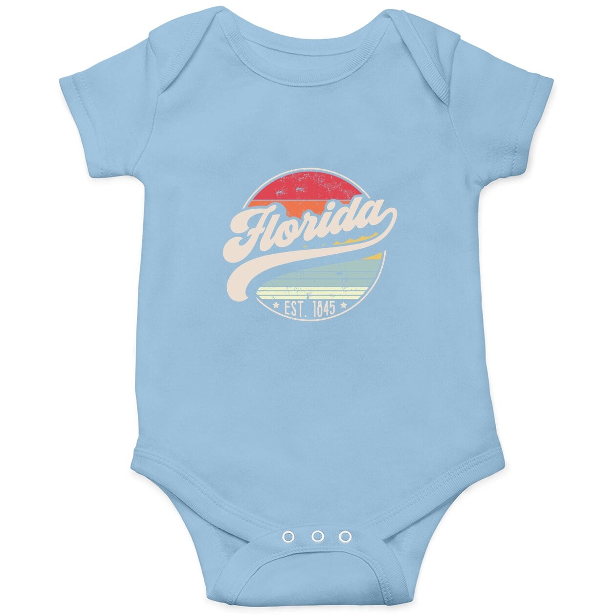 Retro Florida Home State Fl Cool 70s Style Sunset Baby Bodysuit