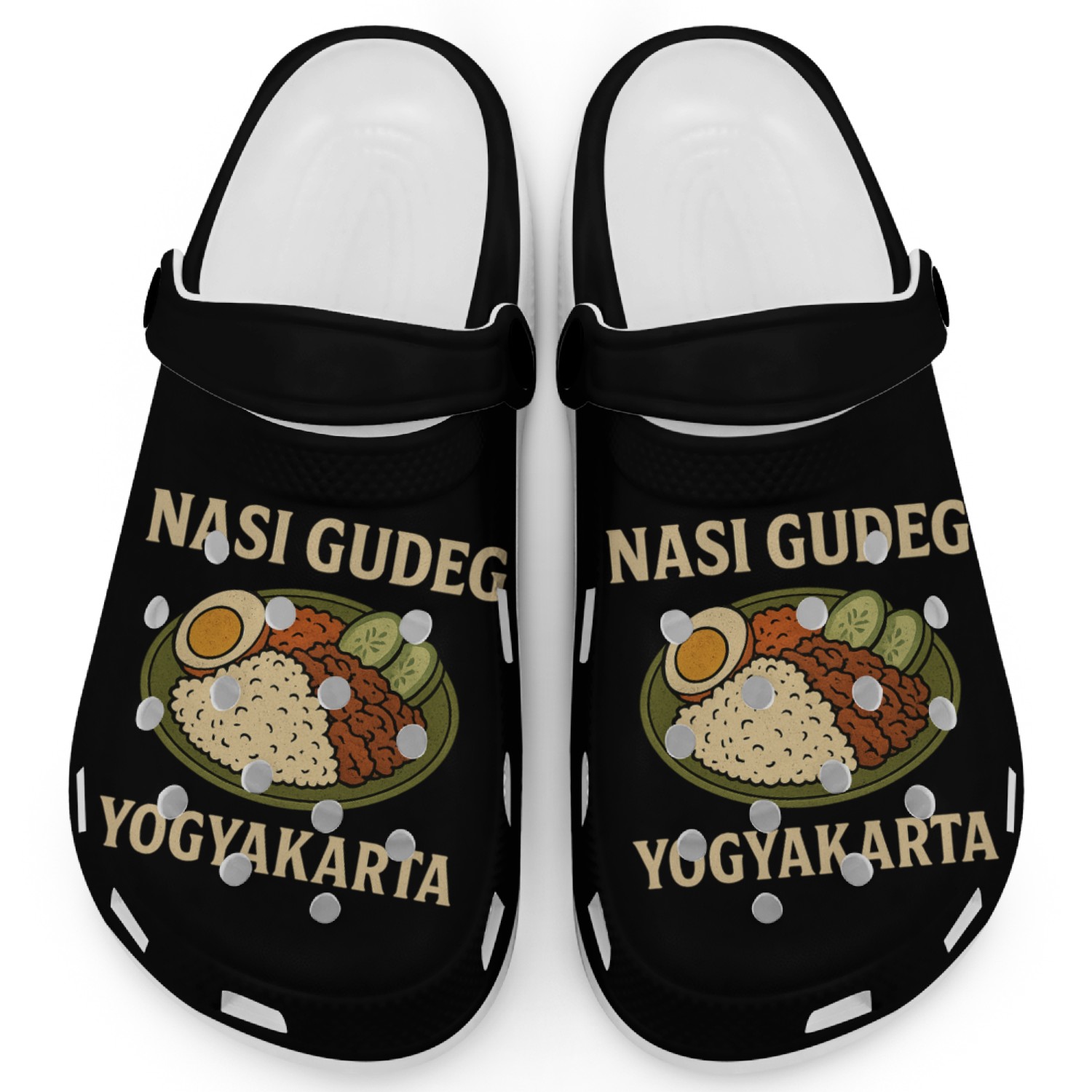 Yogyakarta Nasi Gudeg Illustration Clogs
