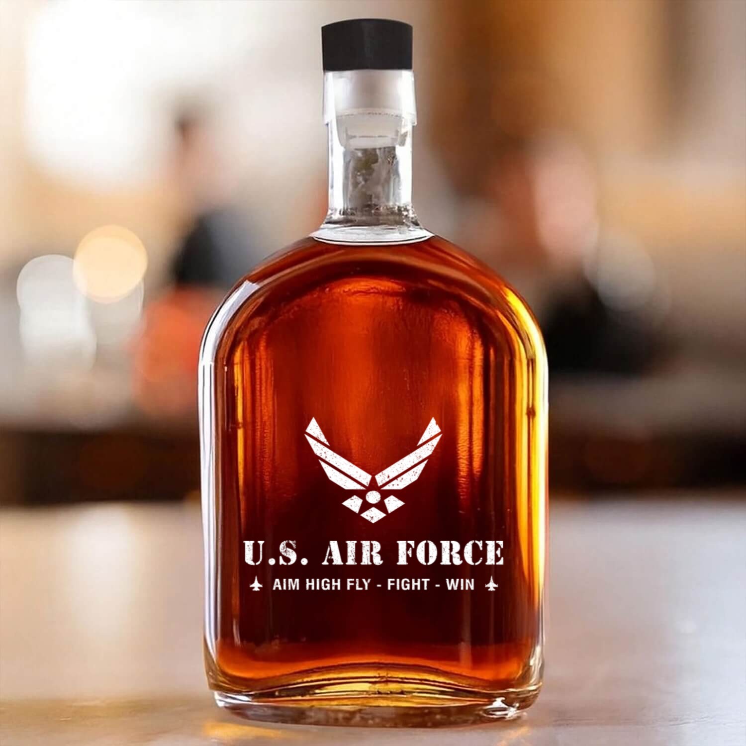 US Air Force Aim High Fly-Fight-Win Whiskey Bottles