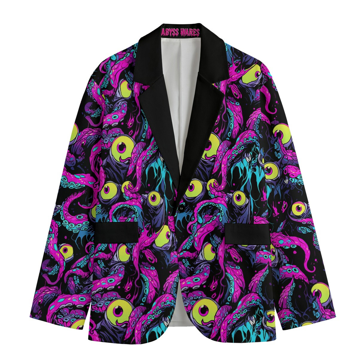 Shoggy Suit Coat Eyeball Tentacle Weird Stuff Alt Suit Jackets Cthulhu Women's Casual Blazer, Women Suit Jacket, Gift For Her