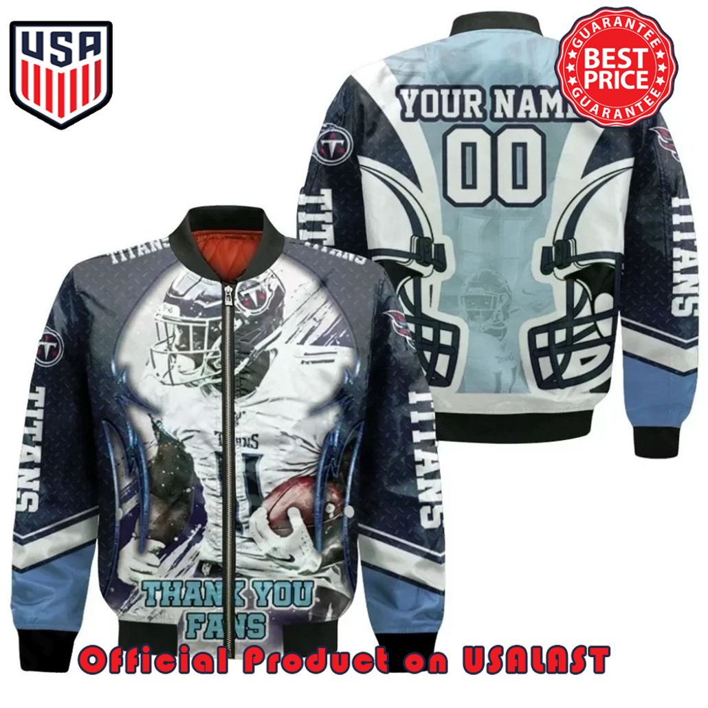 A.J.BROWN TENNESSEE TITANS AFC SOUTH PERSONALIZED LOGO BOMBER JACKET