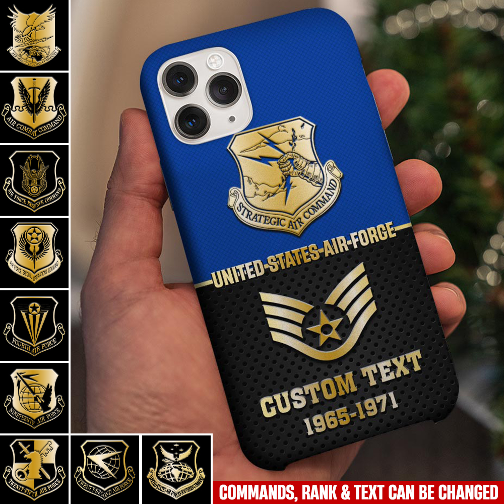 Customized USAF Commands Veteran Proudly Served Phone Case