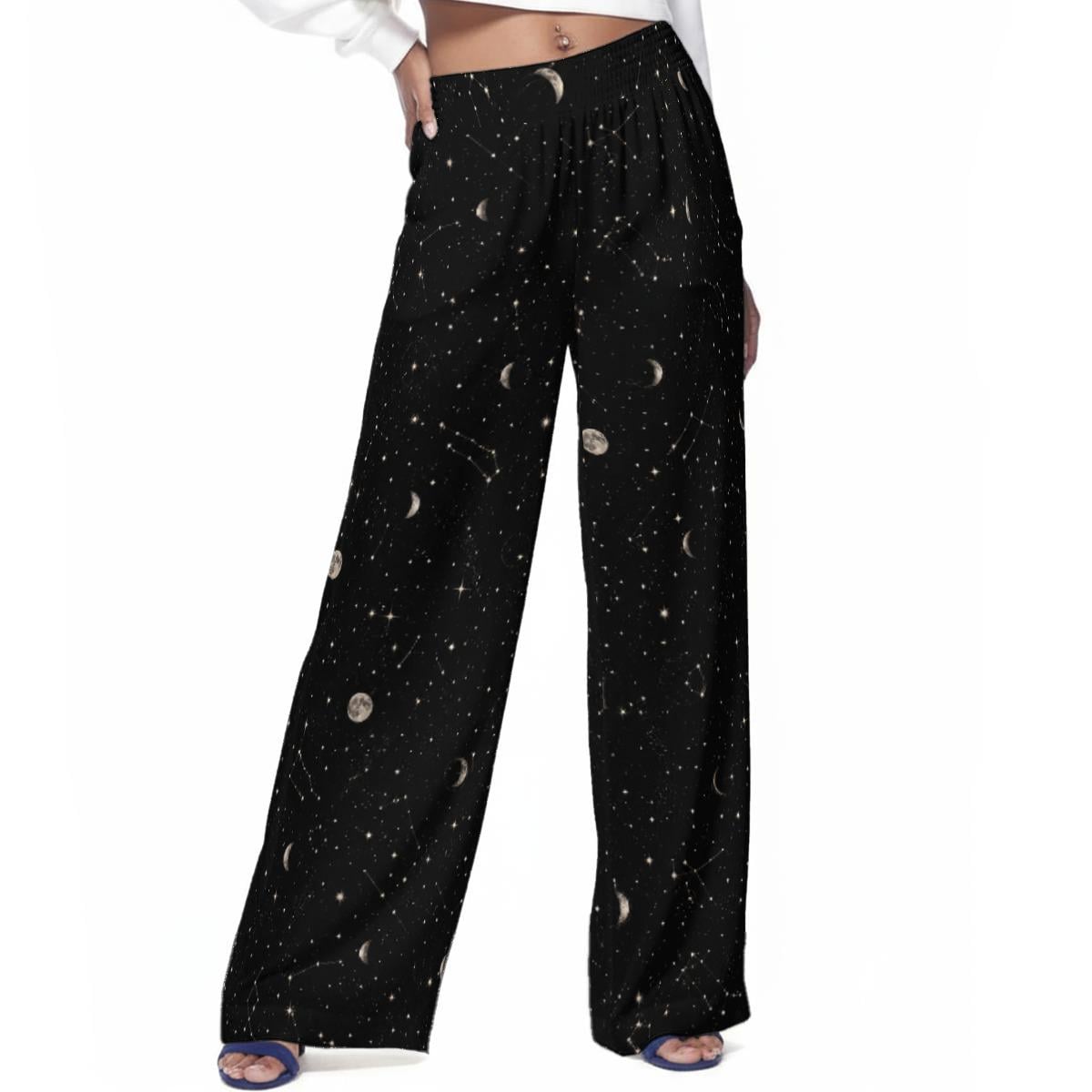 Constellation Night Women's Leg Trousers, Women's Casual Pants