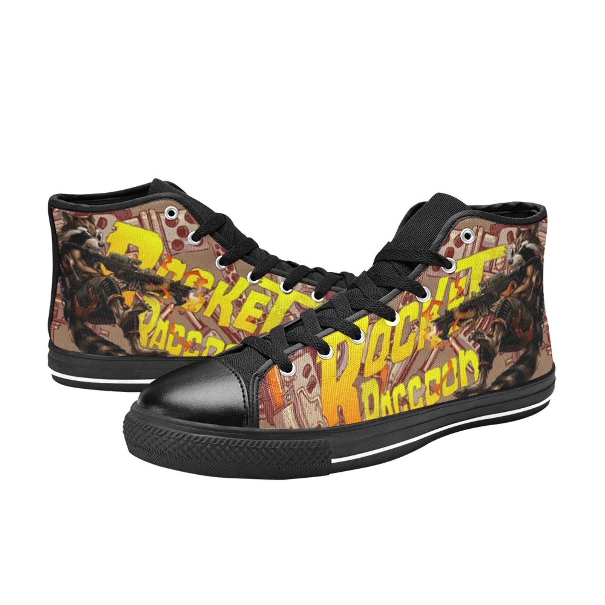 Rocket Raccoon Inspired High Top Canvas Sneakers