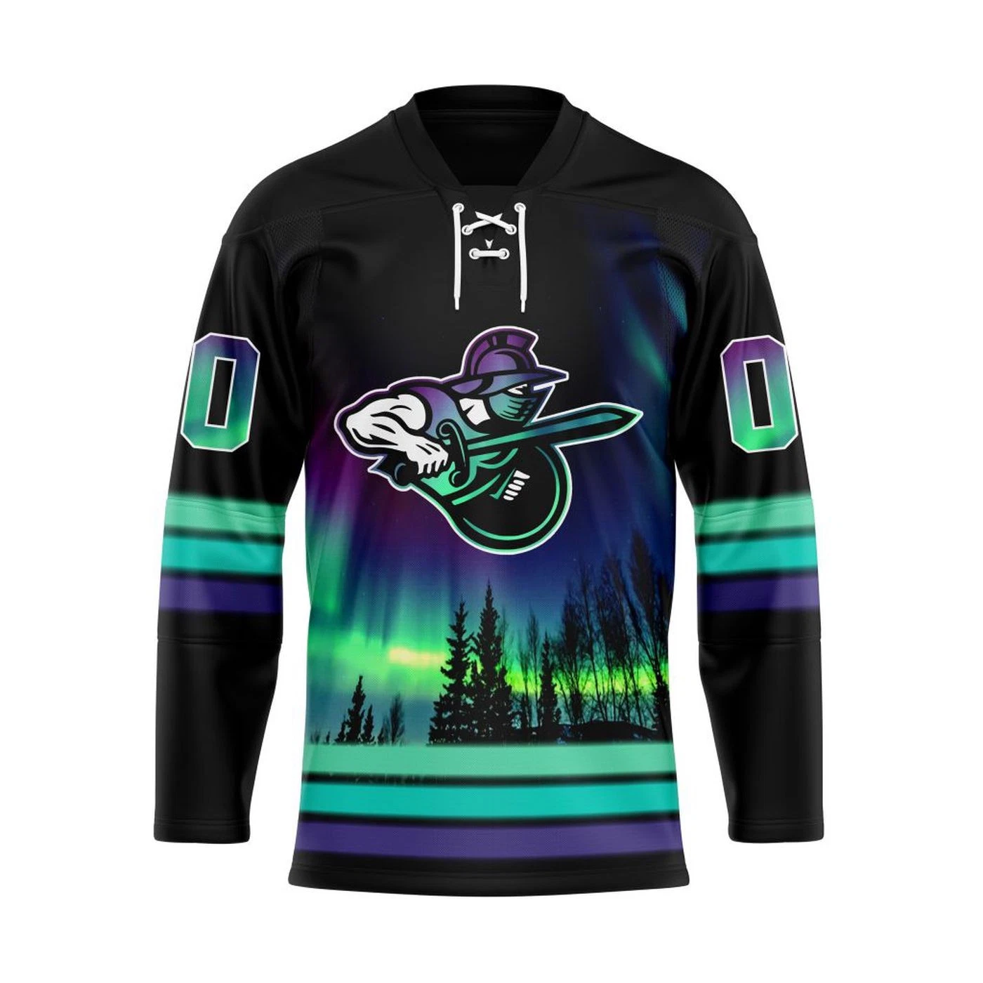 Personalized Atlanta Gladiators Northern Lights Lace Hockey Shirt Fan Gear Gift