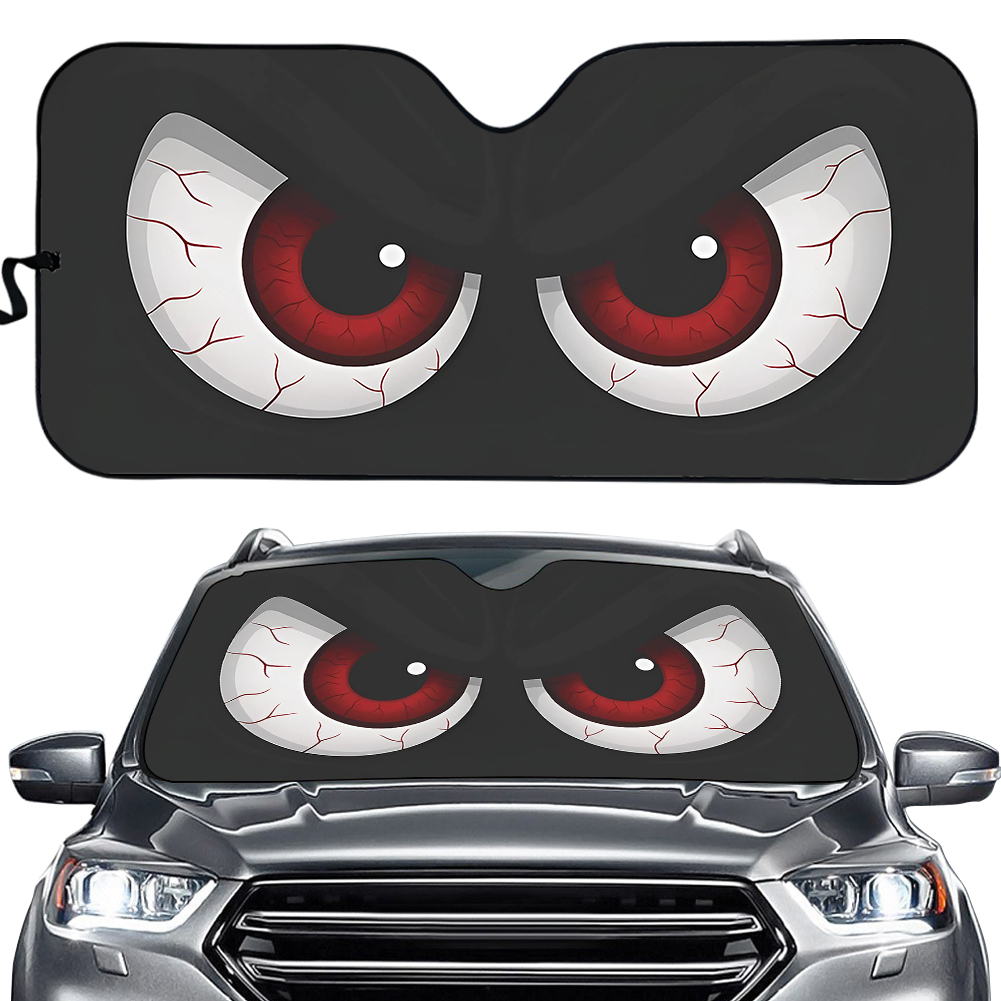 Deranged Eyes Car Sunshade: UV Protection, Universal Fit